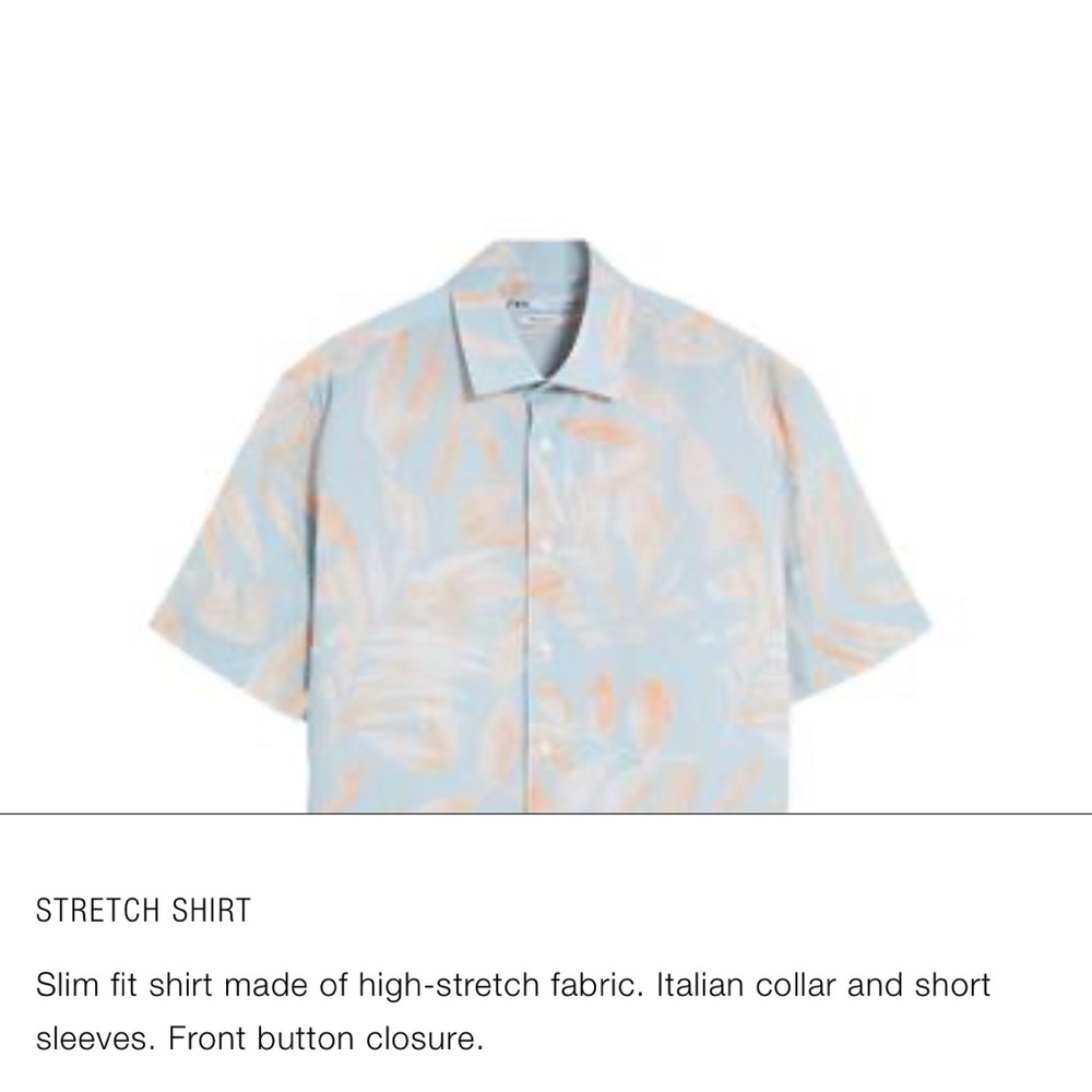 Zara summer Shirt - light Blue and Orange